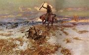 Charles M Russell Where tracks spell meat Sweden oil painting artist